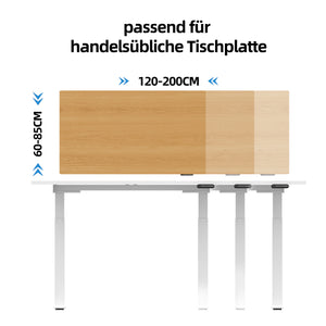 Ergofino höhenverstellbares Tischgestell DT20L mit gängigen Tischplatten kompatibel