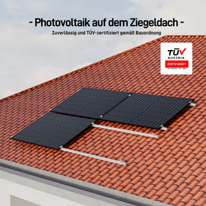 Ergofino Halterung Balkonkraftwerk für Ziegeldach Komplettset, Solarmodul Halterung