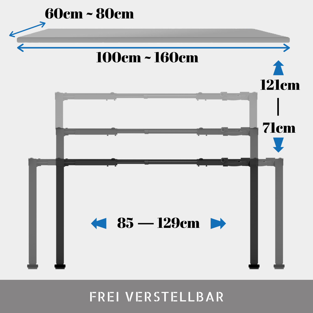 Ergofino MT20 höhenverstellbares Schreibtischgestell (Manuell)