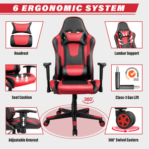 ERGOFINO F004 Ergonomischer höhenverstellbarer Gaming Stuhl