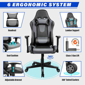 ERGOFINO F004 Ergonomischer höhenverstellbarer Gaming Stuhl