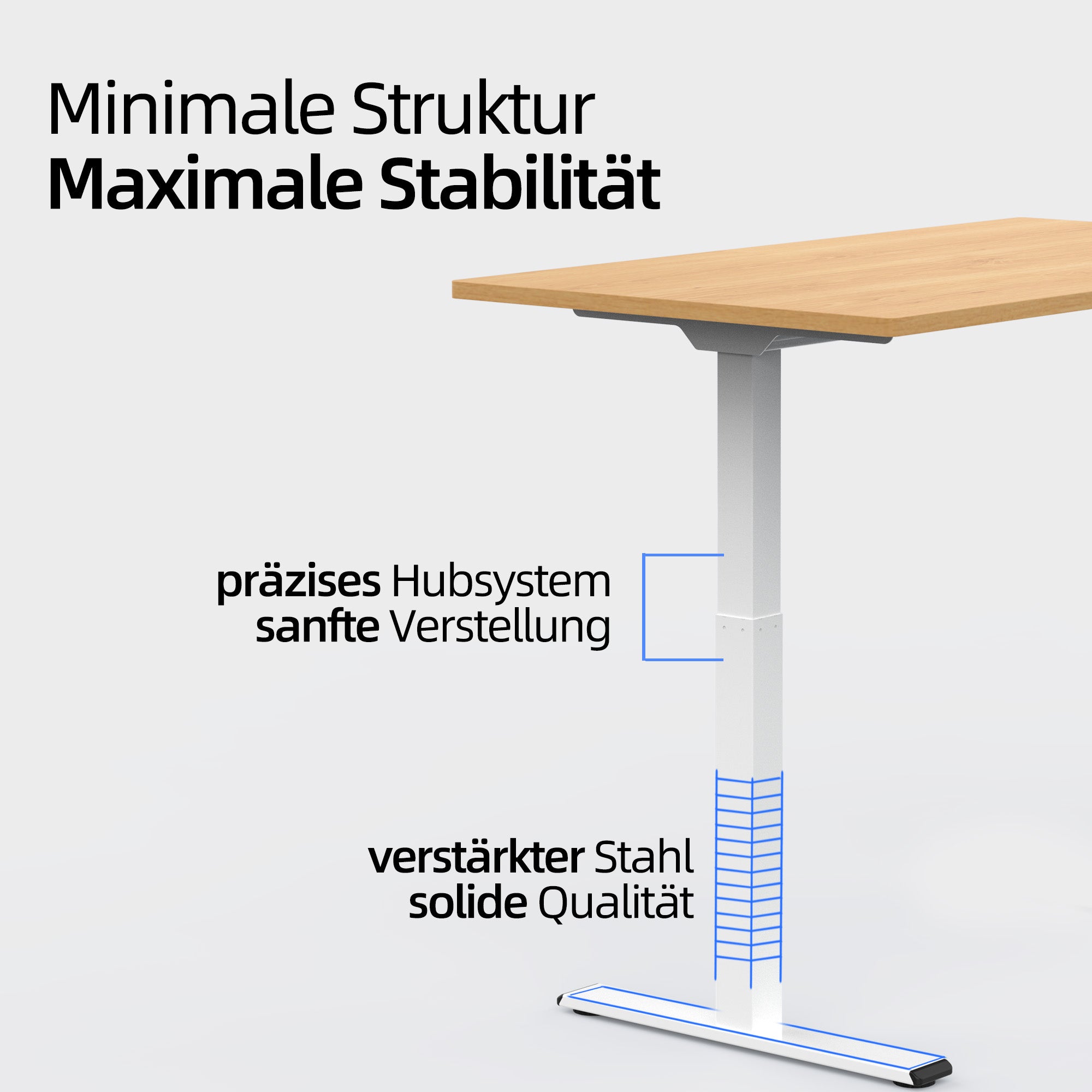 Ergofino DT20L höhenverstellbarer Schreibtisch DT20L mit Tischplatte