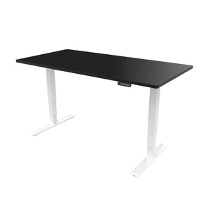 höhenverstellbarer Schreibtisch, weiß mit schwarzer Tischplatte, 2 Motoren und Speicherfunktion