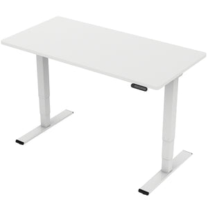 höhenverstellbarer Schreibtisch, weiß mit weißer Tischplatte, 2 Motoren und Speicherfunktion