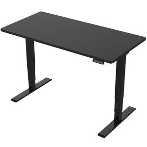 höhenverstellbarer Schreibtisch, schwarz mit schwarzer Tischplatte, 2 Motoren und Speicherfunktion
