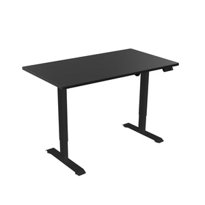 höhenverstellbarer Schreibtisch, schwarz mit schwarzer Tischplatte, 1 Motor und Speicherfunktion