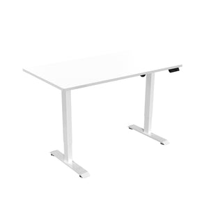 höhenverstellbarer Schreibtisch, weiß mit weißer Tischplatte, 1 Motor und Speicherfunktion